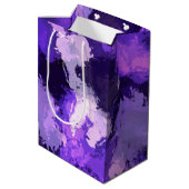 Paarse Blauw en Koel Abstracte Vormen Medium Cadeauzakje (Achterkant Gekanteld)