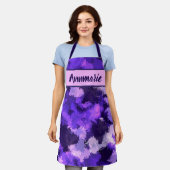 Paarse Blauw en Koel Abstracte Vormen Schort (Gedragen)