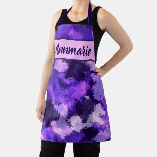 Paarse Blauw en Koel Abstracte Vormen Schort (Insitu)