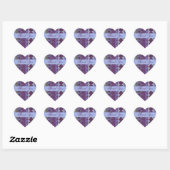 Paarse Blauw en Mauve Hart Sticker (Vel)