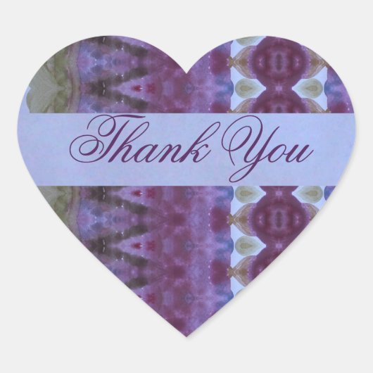 Paarse Blauw en Mauve Hart Sticker (Voorkant)