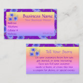 Paarse blauw en roze bloemig Visitekaartje Kortingskaartje (Voorkant / Achterkant)