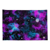 Paarse blauw galaxy-ruimtesterren kussensloop (Achterkant-Rechts)