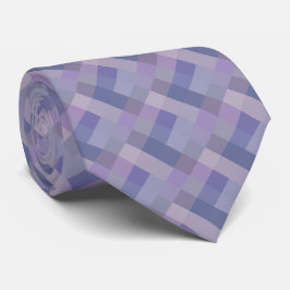 Paarse blauw geometrisch patroon stropdas