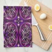 Paarse blauw gepatenteerde keukenhanddoek (Quarter Fold)