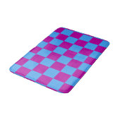 Paarse blauw geruit controlepatroon badmat (Gekanteld)
