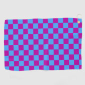 Paarse blauw geruit controlepatroon golfhanddoek (Horizontaal)