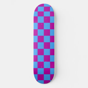 Paarse blauw geruit controlepatroon persoonlijk skateboard