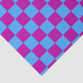 Paarse blauw geruit controlepatroon tissuepapier (Detail)