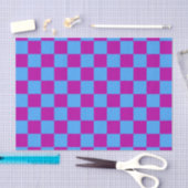 Paarse blauw geruit controlepatroon tissuepapier (Craft)