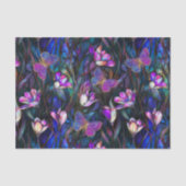 Paarse blauw Glas in lood look tulpen vlinders Tissuepapier (Voorkant)