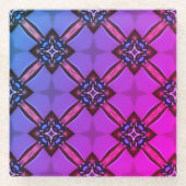 Paarse blauw  Glas in lood stijl Onderzetters (Voorkant)