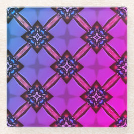 Paarse blauw Glas in lood stijl Onderzetters