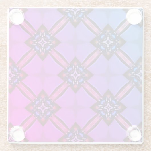 Paarse blauw  Glas in lood stijl Onderzetters (Achterkant)