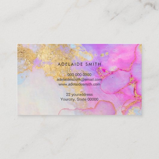paarse blauw goud abstract visitekaartje (Achterkant)