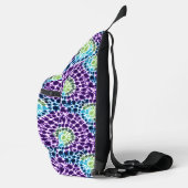 Paarse Blauw Groen Boho Stropdas-Dye Pattern Sling Bag (Rechts)