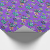 *~* Paarse blauw groen vetpatroon Cadeaupapier (Hoek)
