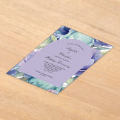 Paarse Blauw Groene Bloemboog Wedding Acryl Uitnodigingen (Laagn)