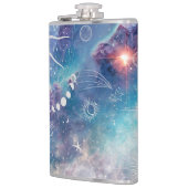 Paarse blauw hemelpatroon heupfles (Links)