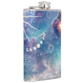 Paarse blauw hemelpatroon heupfles (Rechts)