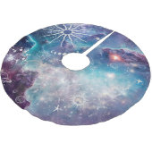 Paarse blauw hemelpatroon kerstboom rok (Gekanteld)