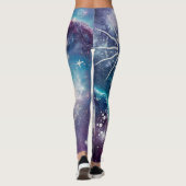 Paarse blauw hemelpatroon leggings (Achterkant)
