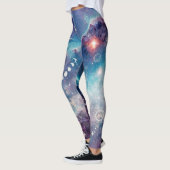 Paarse blauw hemelpatroon leggings (Links)