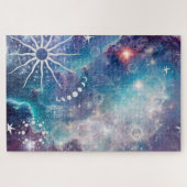 Paarse blauw hemelpatroon legpuzzel (Horizontaal)