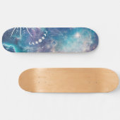 Paarse blauw hemelpatroon persoonlijk skateboard (Horizontaal)