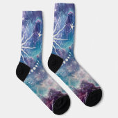 Paarse blauw hemelpatroon sokken (Rechts)