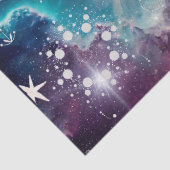 Paarse blauw hemelpatroon tissuepapier (Detail)