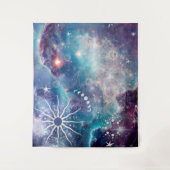 Paarse blauw hemelpatroon wandkleed (Voorkant)