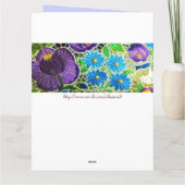 Paarse -blauw Hongaars borduurwerk - naamdag Kaart (Achterkant)