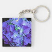 Paarse blauw Hydrangeas paarse bloemen Beste Tante Sleutelhanger (Achterkant)