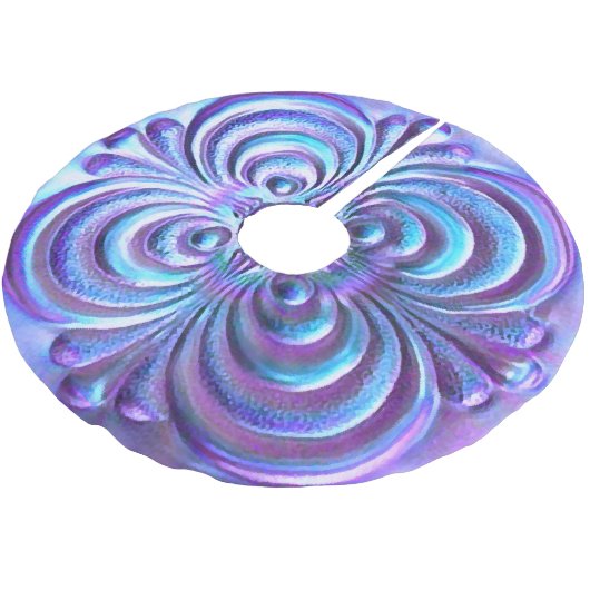 Paarse blauw iriserend ontwerp kerstboom rok (Gekanteld)