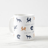 Paarse Blauw & Koper Vakantie Woodland Forest Voss Koffiemok (Voorkant links)