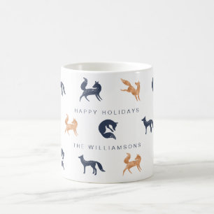 Paarse Blauw & Koper Vakantie Woodland Forest Voss Koffiemok