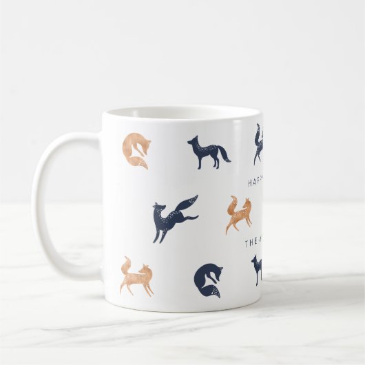 Paarse Blauw & Koper Vakantie Woodland Forest Voss Koffiemok (Links)