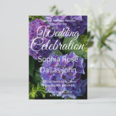 Paarse blauw maagdenpalm magenta hortensia's bruil kaart (Staand voorkant)