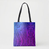 Paarse blauw marmeren patroon tote bag (Voorkant)