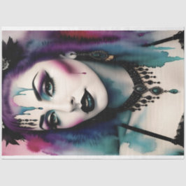 Paarse Blauw Mooie Gothic Performer Decoupage Tissuepapier