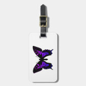 Paarse blauw ombre wing Butterfly Bagagelabel (Voorkant verticaal)