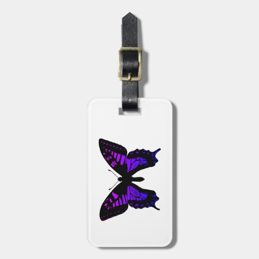 Paarse blauw ombre wing Butterfly Bagagelabel (Voorkant verticaal)