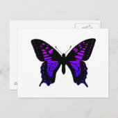 Paarse blauw ombre wing Butterfly Briefkaart (Voorkant / Achterkant)