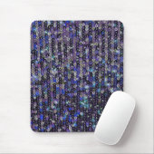 Paarse blauw pailletten glitter sprankelpatroon muismat (Met muis)