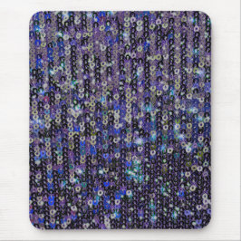 Paarse blauw pailletten glitter sprankelpatroon muismat