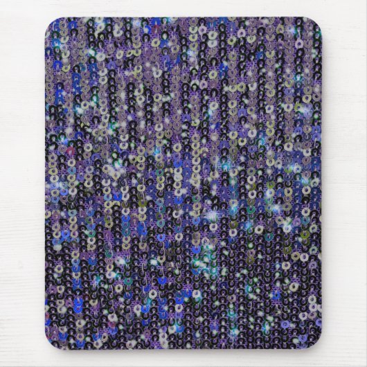 Paarse blauw pailletten glitter sprankelpatroon muismat (Voorkant)