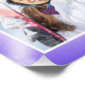 Paarse blauw roze aura gradient border foto afdruk (Hoek)