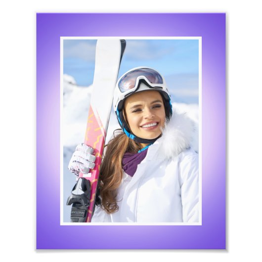 Paarse blauw roze aura gradient border foto afdruk (Voorkant)