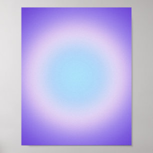 Paarse blauw roze aura gradient poster
